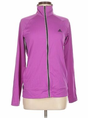 adidas Pink-Magenta Full-Zip Athletic Jacket
